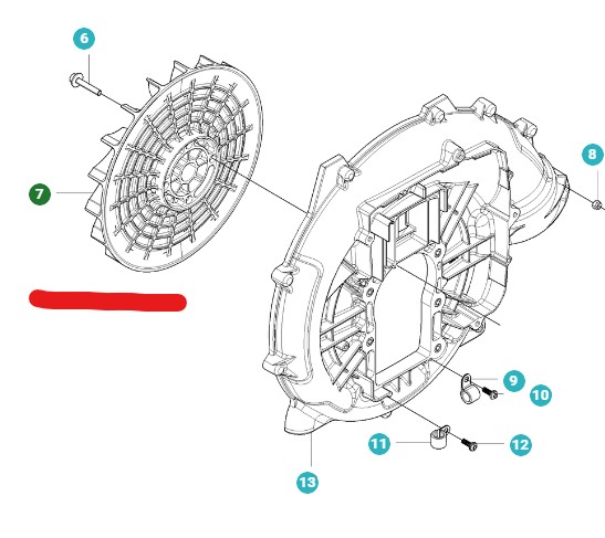 Lüfter in der Gruppe Ersatzteile / Ersatzteile Laubblasgeräte / Ersatzteile Husqvarna 350BT bei GPLSHOP (5028502-01)