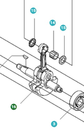 Kurbelwelle in der Gruppe Ersatzteile / Ersatzteile Laubblasgeräte / Ersatzteile Husqvarna 530BT bei GPLSHOP (5041193-01)