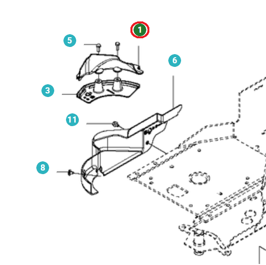 Gehäuse in der Gruppe Ersatzteile / Ersatzteile Jonsered Aufsitzrasenmäher / Ersatzteile Jonsered FR 2216 MA bei GPLSHOP (5102225-03)