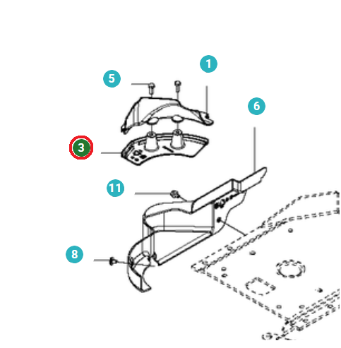 Gehäuse in der Gruppe Ersatzteile / Ersatzteile Jonsered Aufsitzrasenmäher / Ersatzteile Jonsered FR 2216 MA 4x4 bei GPLSHOP (5102227-03)