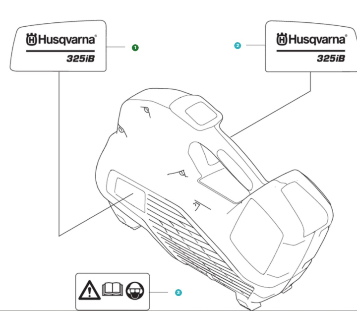 Aufkleber Produktaufkleber Links 325Ib in der Gruppe Ersatzteile / Ersatzteile Laubblasgeräte / Ersatzteile Husqvarna 325iB bei GPLSHOP (5296338-01)