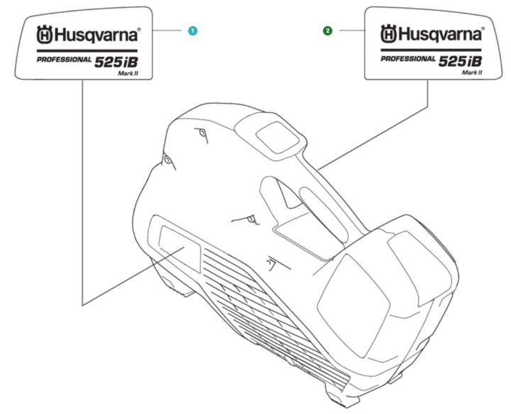 Aufkleber Produktaufkleber Rechts 525I in der Gruppe Ersatzteile / Ersatzteile Laubblasgeräte / Ersatzteile Husqvarna 525iB Mark II bei GPLSHOP (5296339-02)