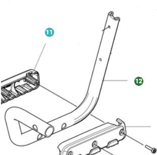 Rahmenbaugruppe rechter Stoßfänger in der Gruppe Ersatzteile / Ersatzteile Laubblasgeräte / Ersatzteile Husqvarna 550iBTX bei GPLSHOP (5310169-01)