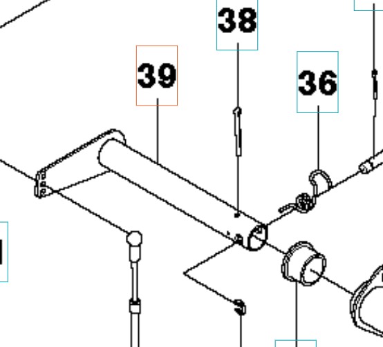 Schalthebel in der Gruppe Ersatzteile / Ersatzteile Rider / Ersatzteile Husqvarna Rider 112C5 bei GPLSHOP (5743777-01)