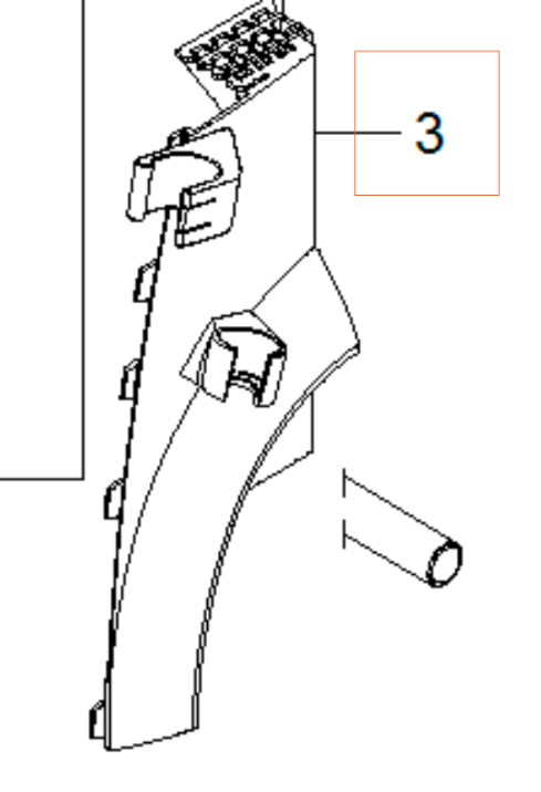 Stoßstange links dunkelgrau 5999888-01 in der Gruppe Ersatzteile / Ersatzteile Hochdruckreiniger / Ersatzteile Husqvarna PW490 bei GPLSHOP (5999888-01)